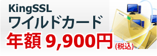 KingSSLワイルドカードサーバ証明書は、複数のサブドメインで利用でき、さらに嬉しい、ライセンスフリー等、機能充実のサーバ証明書です。消費税込みで年額9,900円！